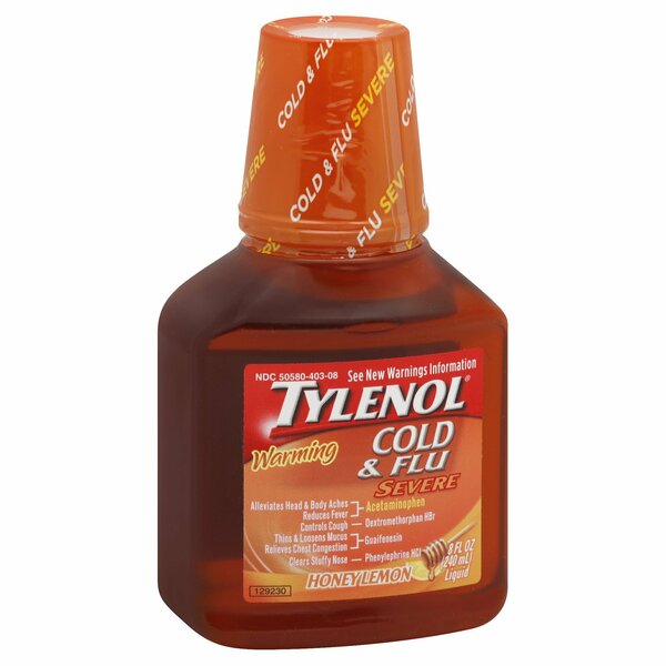 Tylenol Cold & Flu Server Liquid Warming Honeylemon 8Z 533572